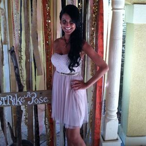 Lulu's Strapless Blush Pink Lace & Tulle Party Dress